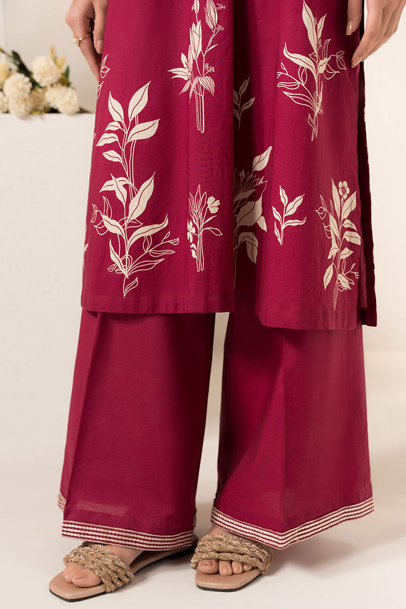Cross Stitch | Exclusive Pret | Cerise Glow -2 PC (Shirt & Trouser)-2