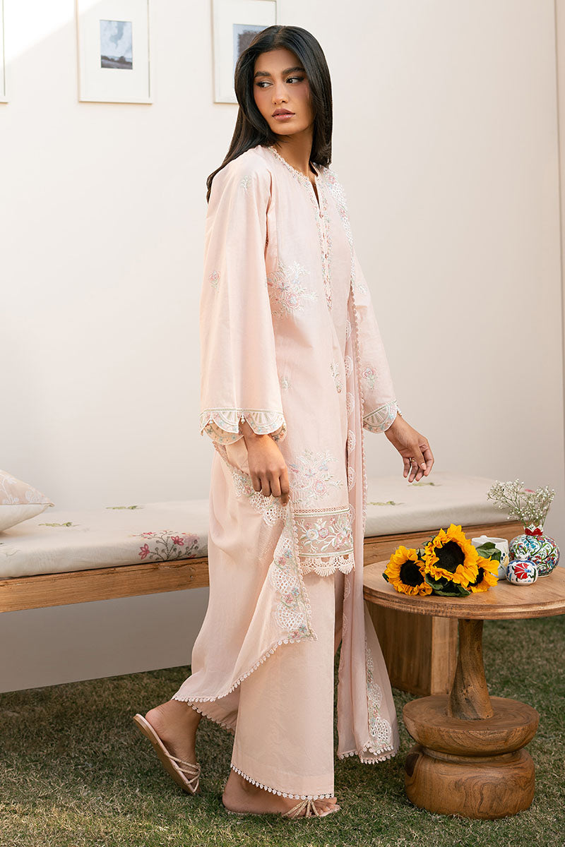 Cross Stitch | Mahiri Lawn 25 | PEACH BLOOM -  Cross Stitch Ladies Clothes - Original Designer Dress - House of Maryam