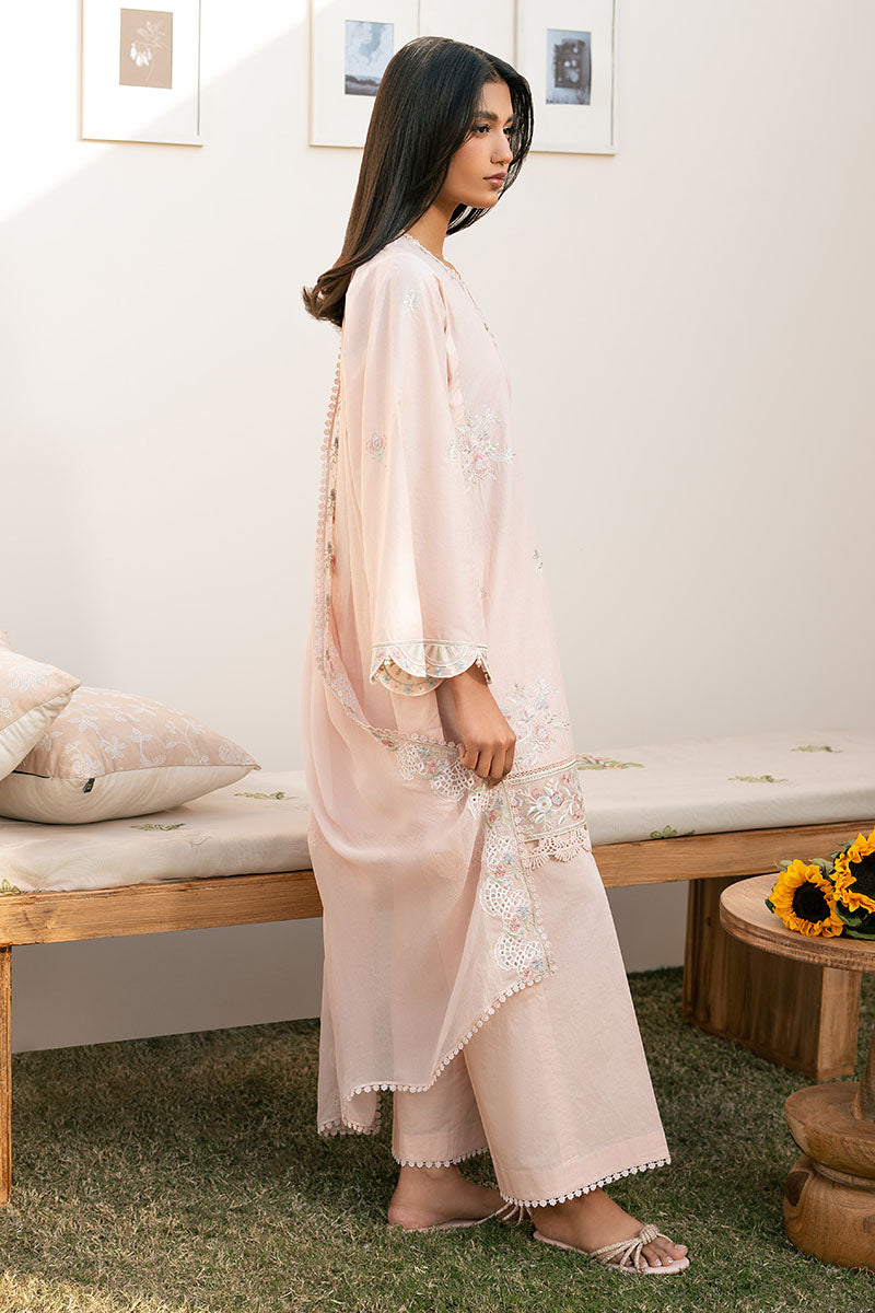Cross Stitch | Mahiri Lawn 25 | PEACH BLOOM -  Cross Stitch Ladies Clothes - Original Designer Dress - House of Maryam