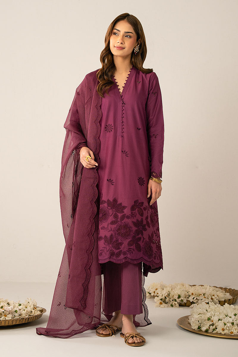 Cross Stitch | Exclusive Pret | Plumeria-2 PC (Shirt & Dupatta)-2