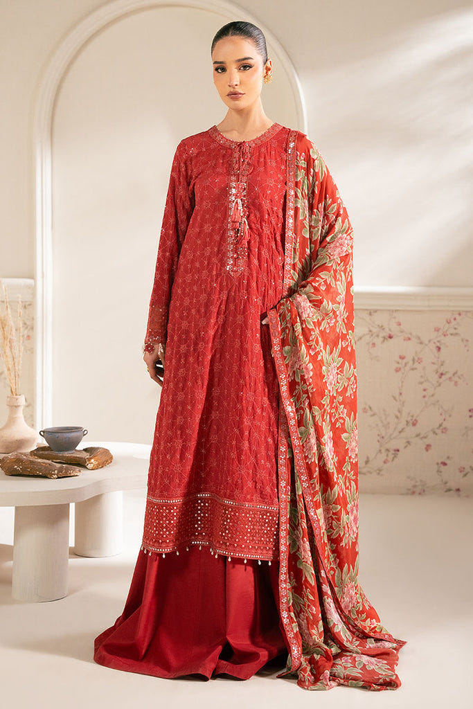Cross Stitch | Luxe Atelier 25 | VERMILION CARDINAL -  Cross Stitch Ladies Clothes - Original Designer Dress - House of Maryam