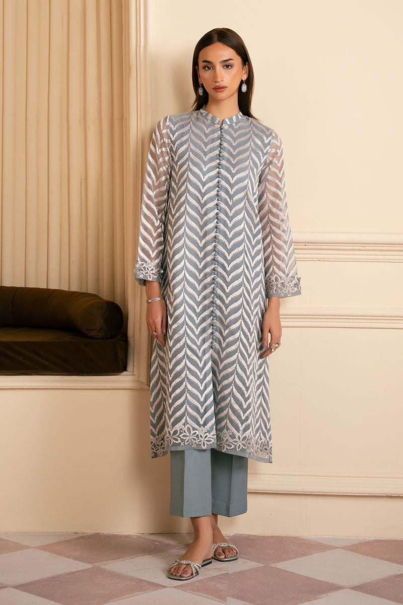 Cross Stitch | Luxury Pret | Sky Haze-2PC (Shirt & Trouser), image 2