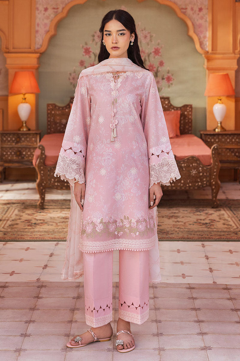 Cross Stitch | Premium Lawn 25 | FLORAL TIE -  Cross Stitch Ladies Clothes - Original Designer Dress - House of Maryam