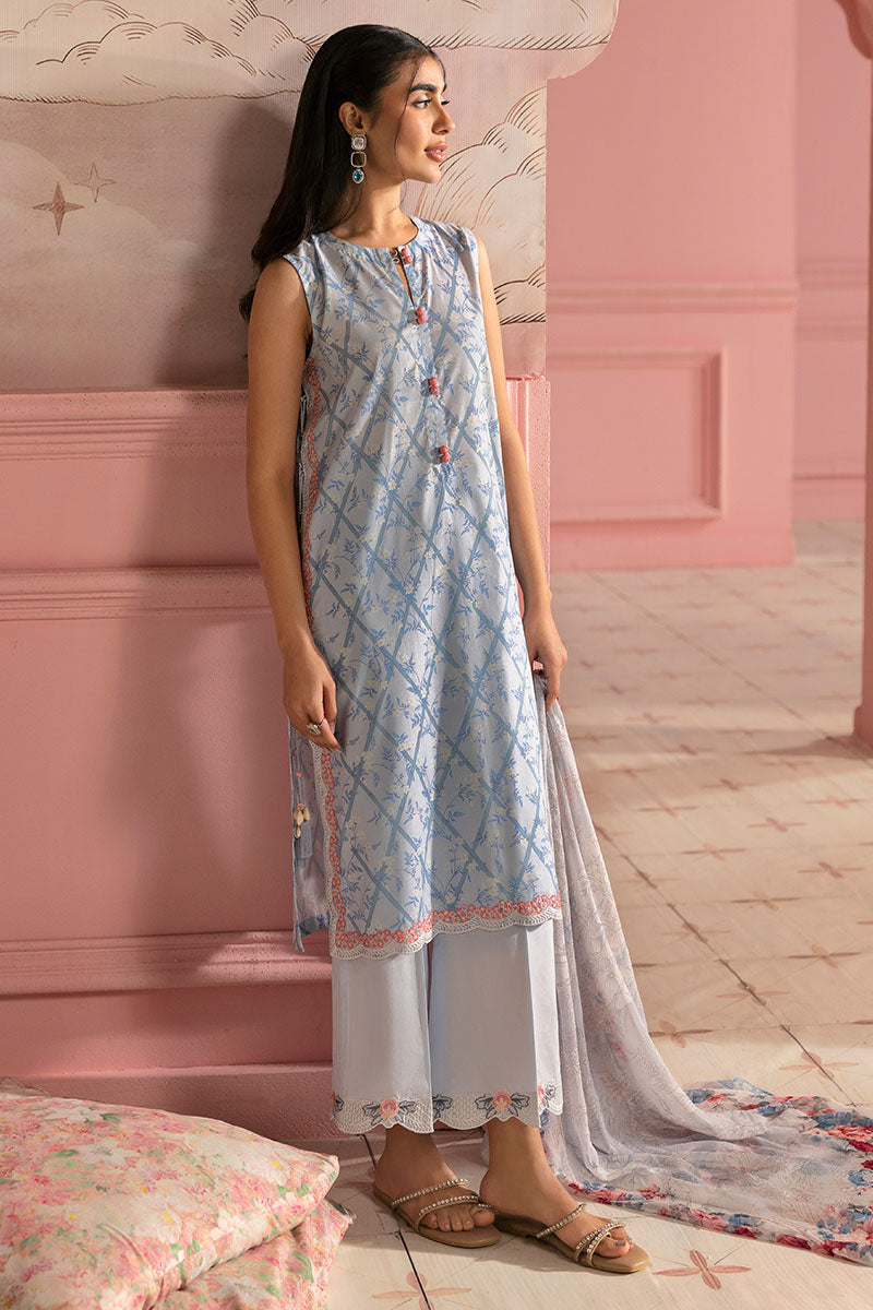 Cross Stitch | Premium Lawn 25 | AQUA ICE -  Cross Stitch Ladies Clothes - Original Designer Dress - House of Maryam