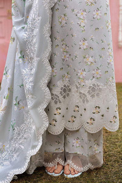 Cross Stitch | Premium Lawn 25 | GRAY FROST -  Cross Stitch Ladies Clothes - Original Designer Dress - House of Maryam