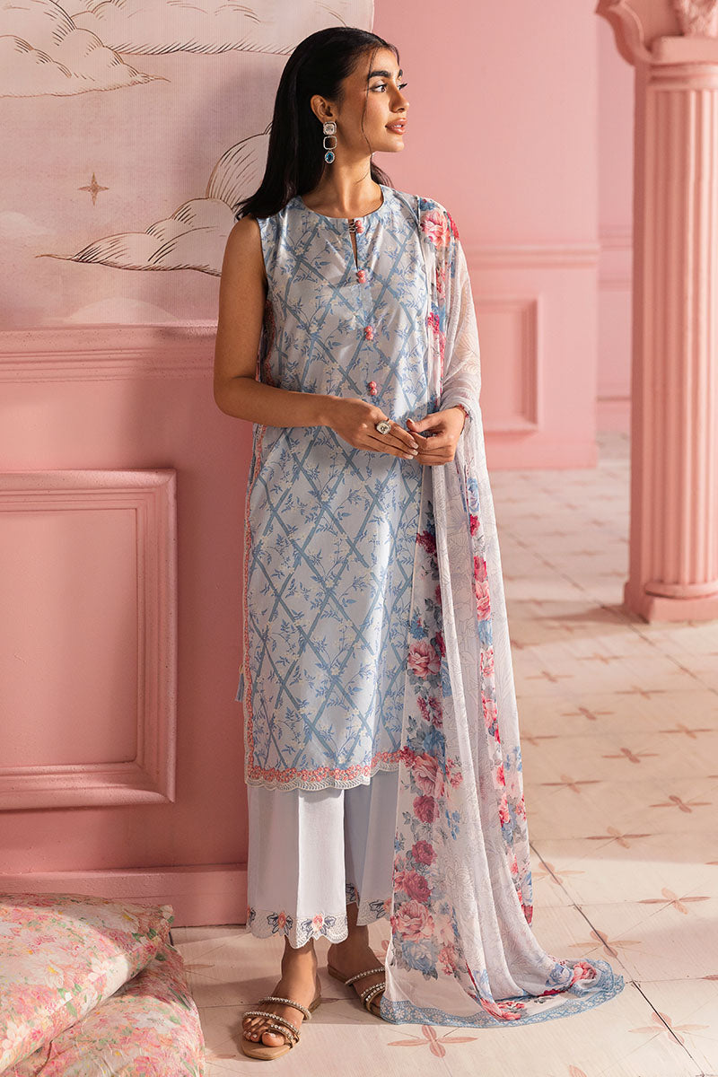 Cross Stitch | Premium Lawn 25 | AQUA ICE -  Cross Stitch Ladies Clothes - Original Designer Dress - House of Maryam