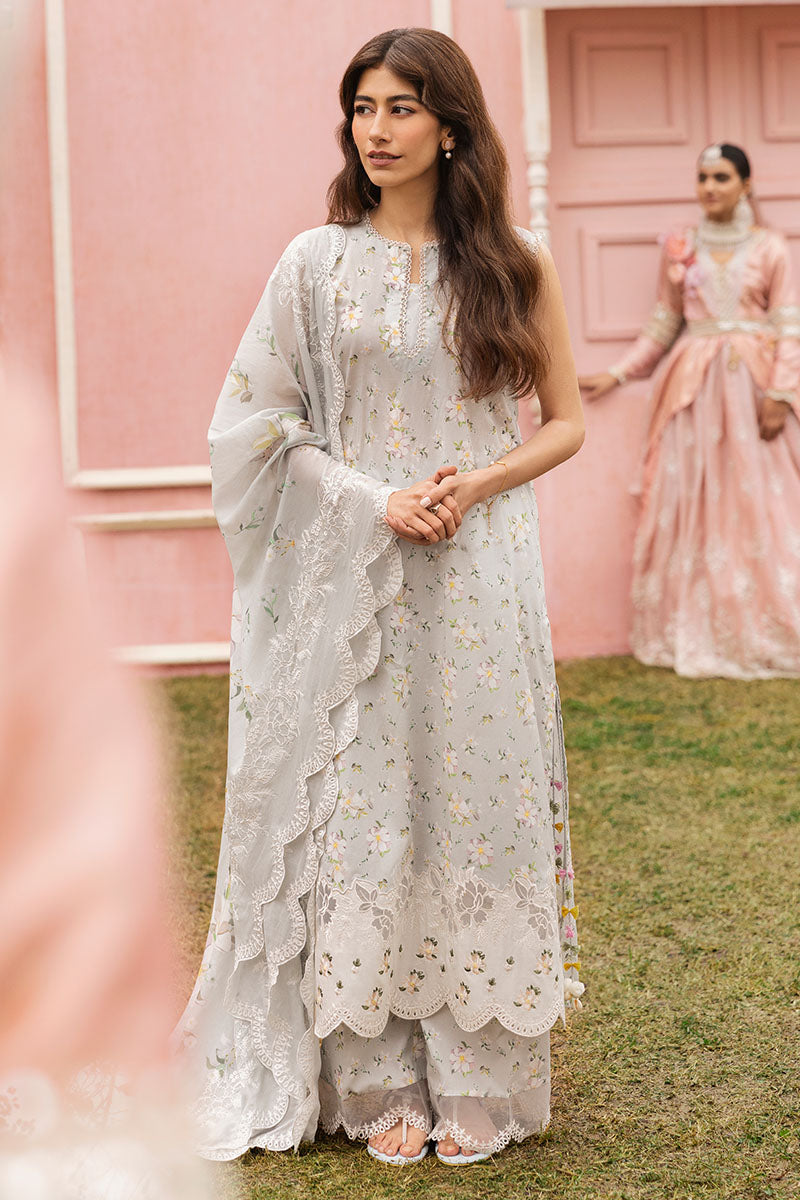 Cross Stitch | Premium Lawn 25 | GRAY FROST -  Cross Stitch Ladies Clothes - Original Designer Dress - House of Maryam