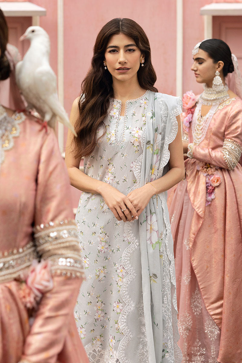 Cross Stitch | Premium Lawn 25 | GRAY FROST -  Cross Stitch Ladies Clothes - Original Designer Dress - House of Maryam