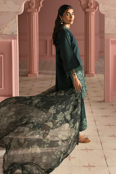 Cross Stitch | Premium Lawn 25 | VIRIDIAN GREEN -  Cross Stitch Ladies Clothes - Original Designer Dress - House of Maryam
