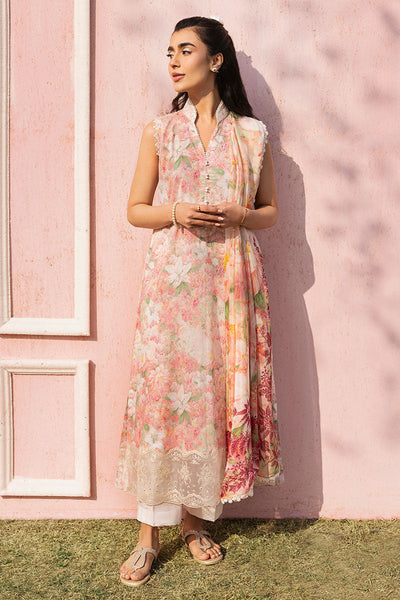 Cross Stitch | Premium Lawn 25 | ALMOND PINK -  Cross Stitch Ladies Clothes - Original Designer Dress - House of Maryam