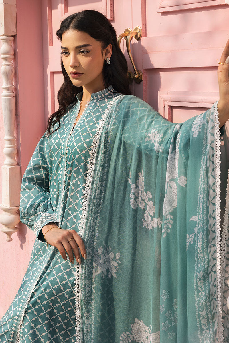 Cross Stitch | Premium Lawn 25 | TEAL GRACE -  Cross Stitch Ladies Clothes - Original Designer Dress - House of Maryam