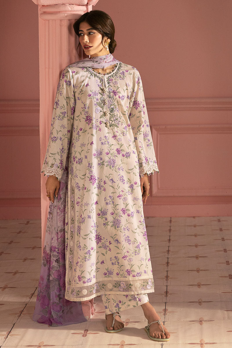 Cross Stitch | Premium Lawn 25 | LILAC BLOOM -  CRO Ladies Clothes - Original Designer Dress - House of Maryam