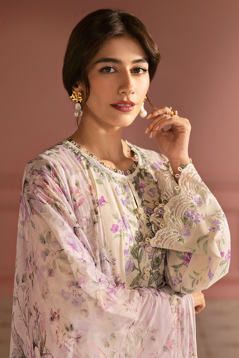 Cross Stitch | Premium Lawn 25 | LILAC BLOOM -  CRO Ladies Clothes - Original Designer Dress - House of Maryam