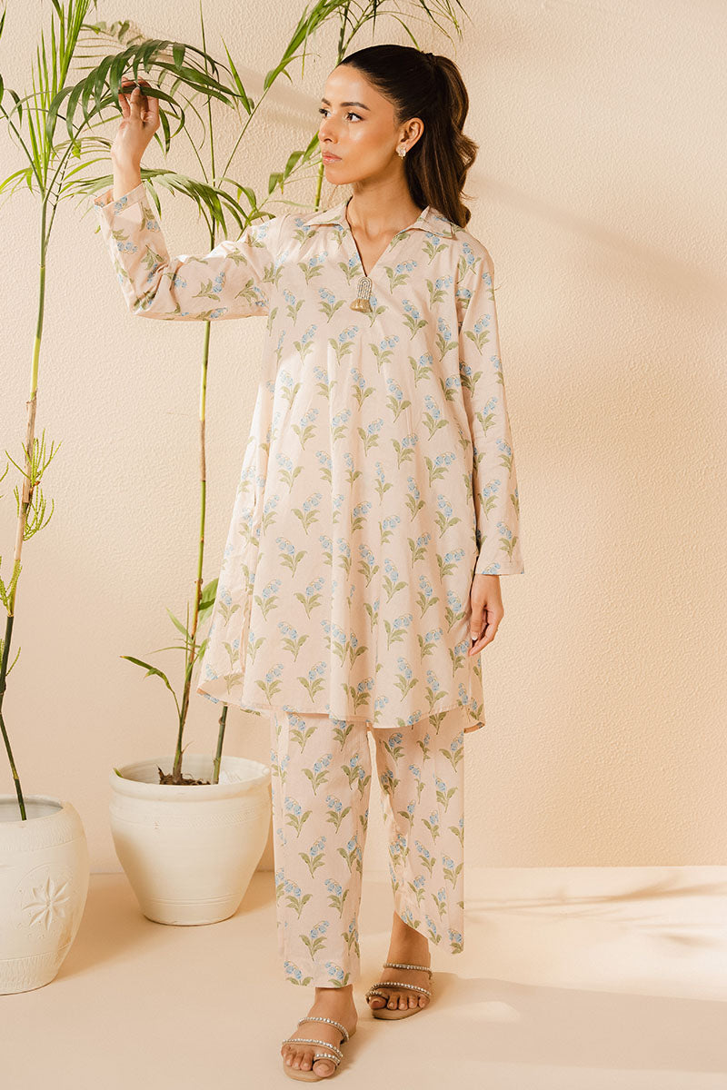 Cross Stitch | Basic Pret | Tulip Bunch-2PC (Shirt & Trouser)-1