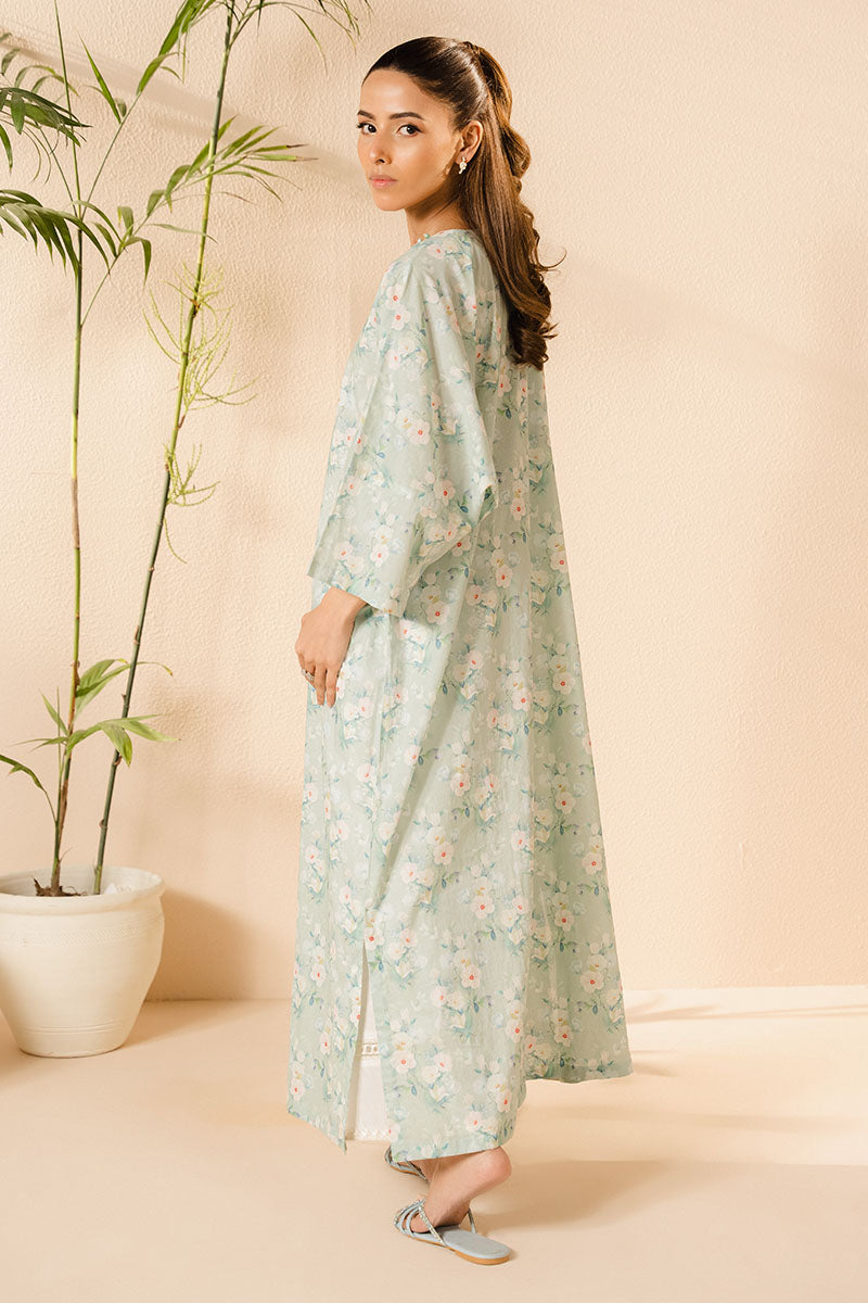 Cross Stitch | Basic Pret | Aqua Mint Printed Lawn Shirt-6