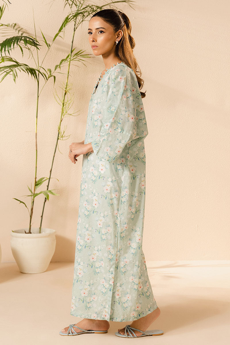 Cross Stitch | Basic Pret | Aqua Mint Printed Lawn Shirt-7