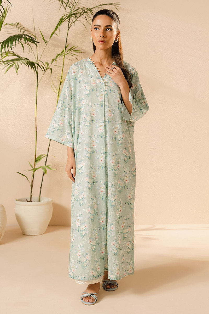 Cross Stitch | Basic Pret | Aqua Mint Printed Lawn Shirt