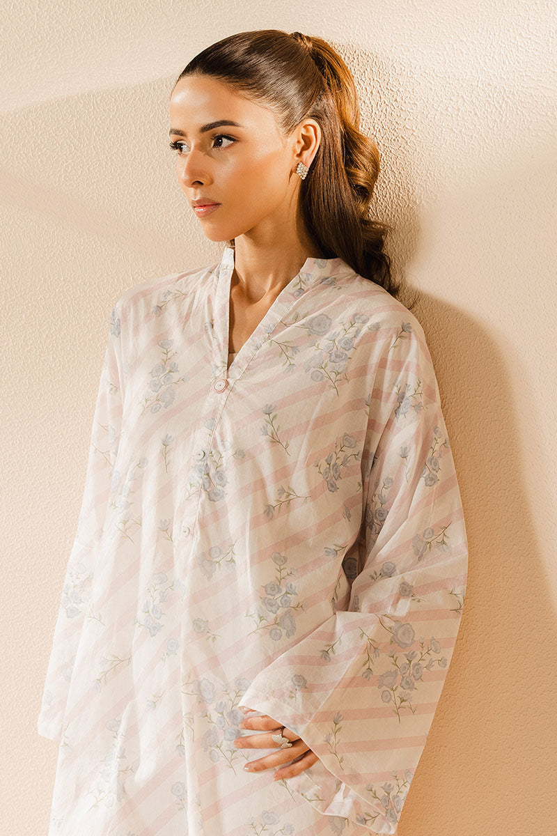 Cross Stitch | Basic Pret | Celestial White Printed Lawn Shirt