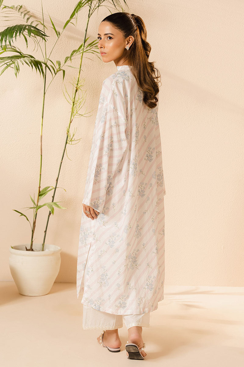 Cross Stitch | Basic Pret | Celestial White Printed Lawn Shirt-6