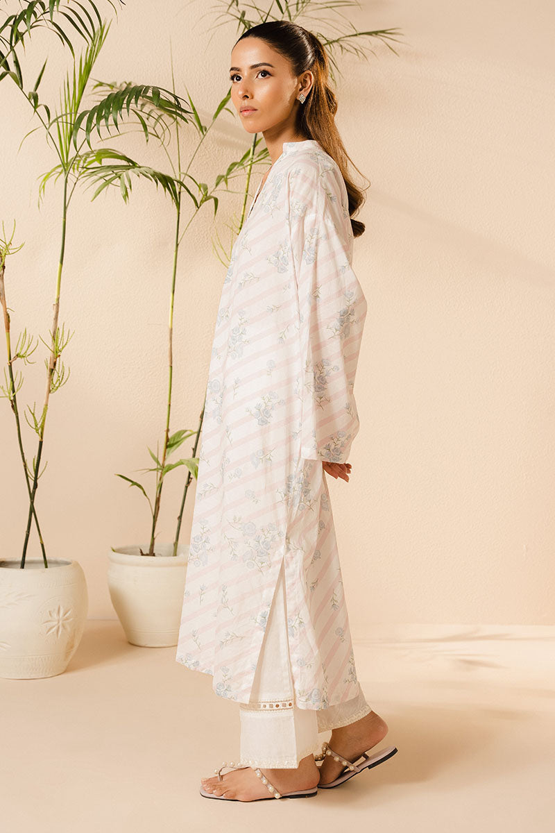 Cross Stitch | Basic Pret | Celestial White Printed Lawn Shirt-4