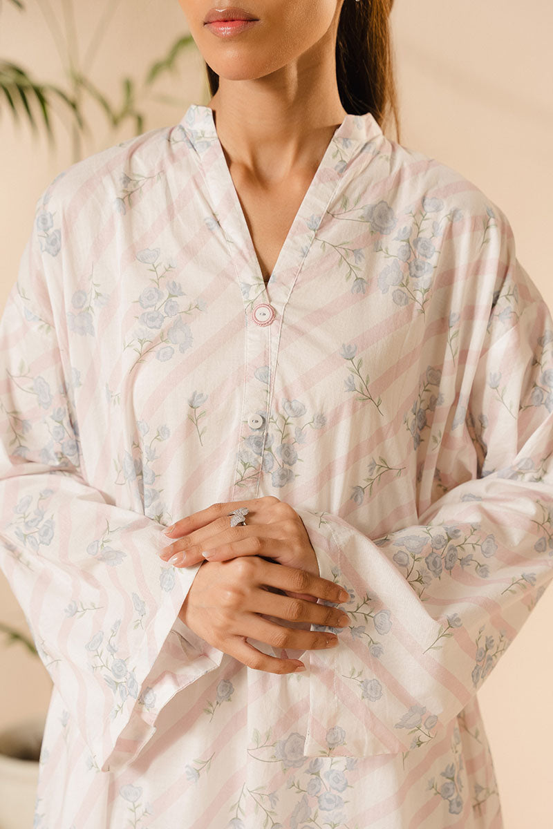 Cross Stitch | Basic Pret | Celestial White Printed Lawn Shirt-3