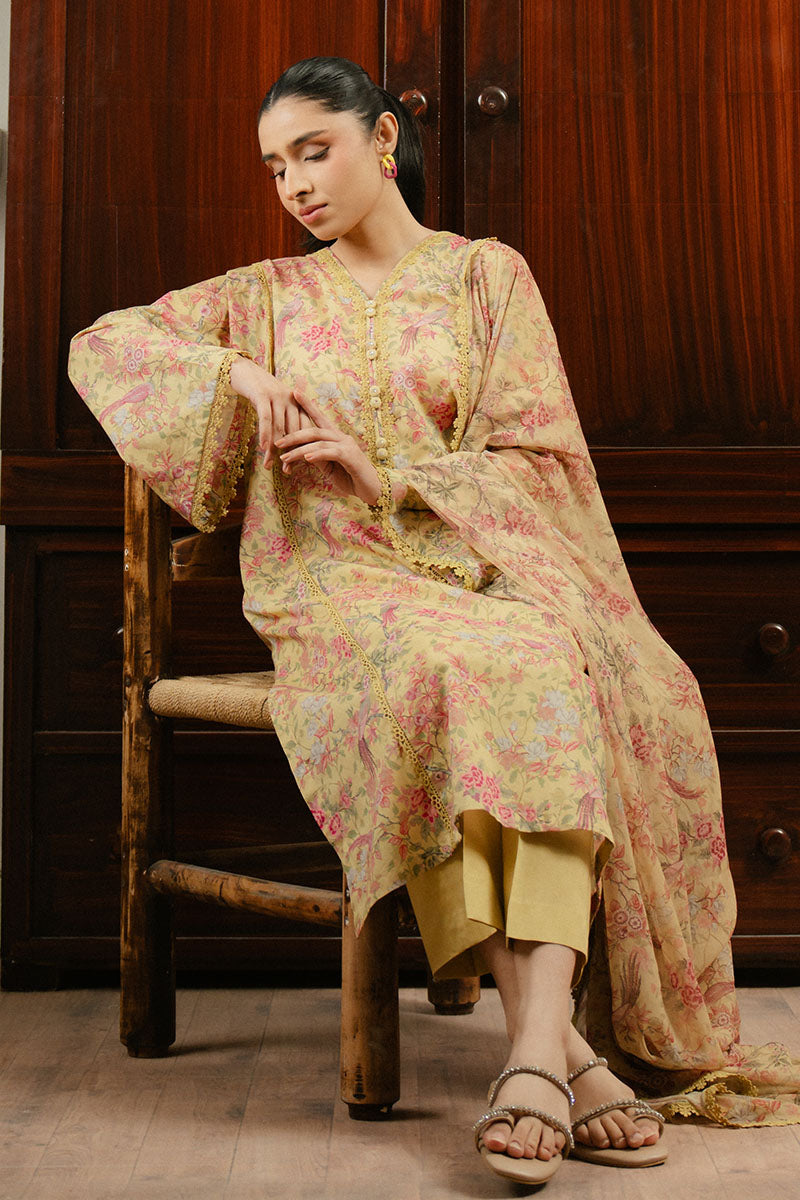Cross Stitch | Daily Wear 25 | VERDANT GLOOM-3 PC -  Cross Stitch Ladies Clothes - Original Designer Dress - House of Maryam