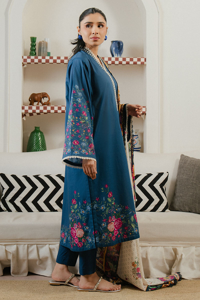 Cross Stitch | Daily Wear 25 | MIDNIGHT TIDE-3 -  Cross Stitch Ladies Clothes - Original Designer Dress - House of Maryam