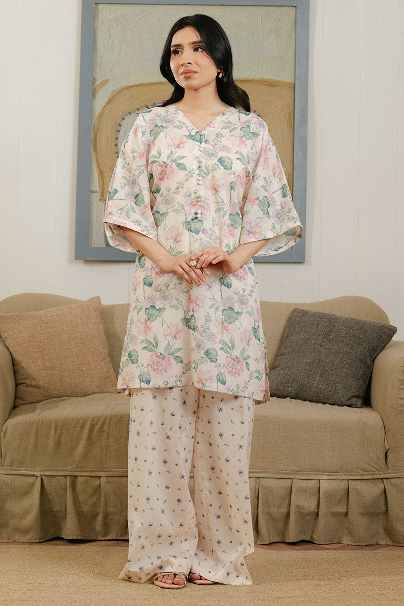 Cross Stitch | Daily Wear 25 | WHITE ORNATE-2 PC -  Cross Stitch Ladies Clothes - Original Designer Dress - House of Maryam