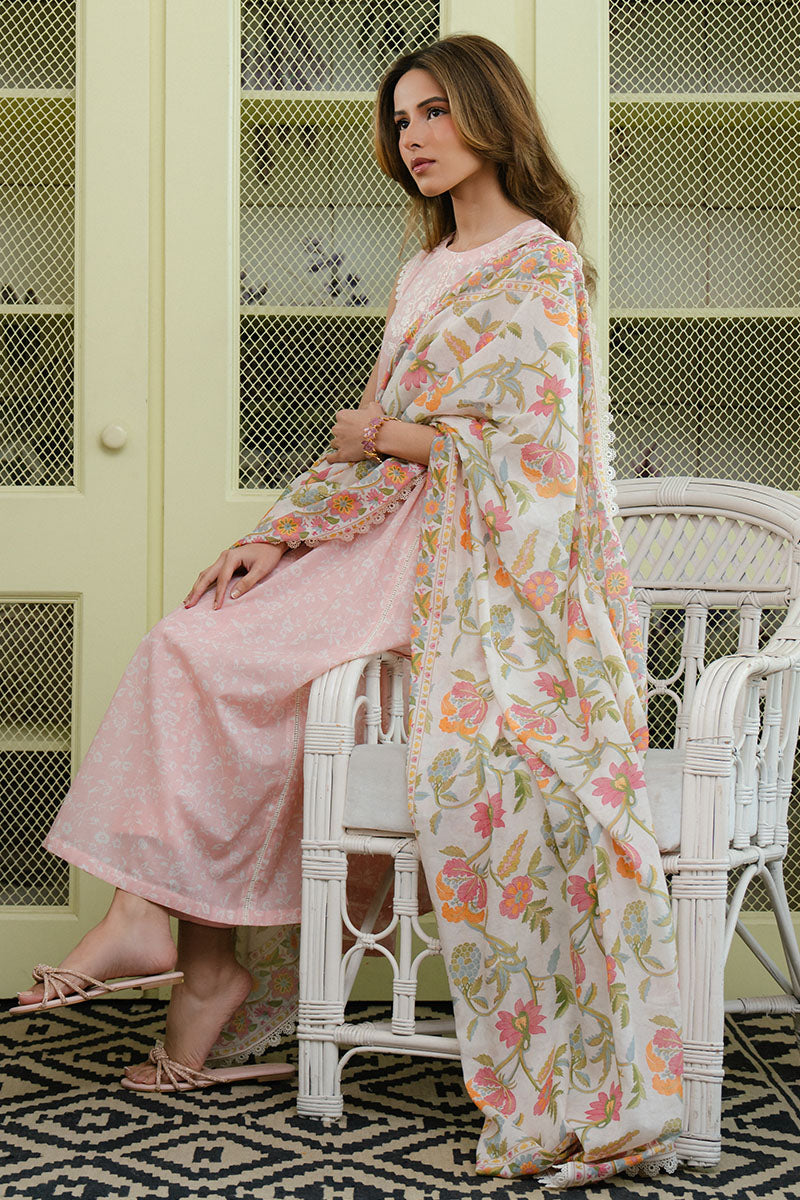 Cross Stitch | Daily Wear 25 | SOFT PINK-3 PC -  Cross Stitch Ladies Clothes - Original Designer Dress - House of Maryam