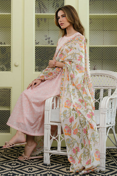 Cross Stitch | Daily Wear 25 | SOFT PINK-3 PC -  Cross Stitch Ladies Clothes - Original Designer Dress - House of Maryam