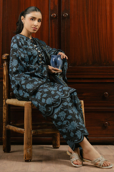 Cross Stitch | Daily Wear 25 | BLUE WAVE-3 PC -  Cross Stitch Ladies Clothes - Original Designer Dress - House of Maryam