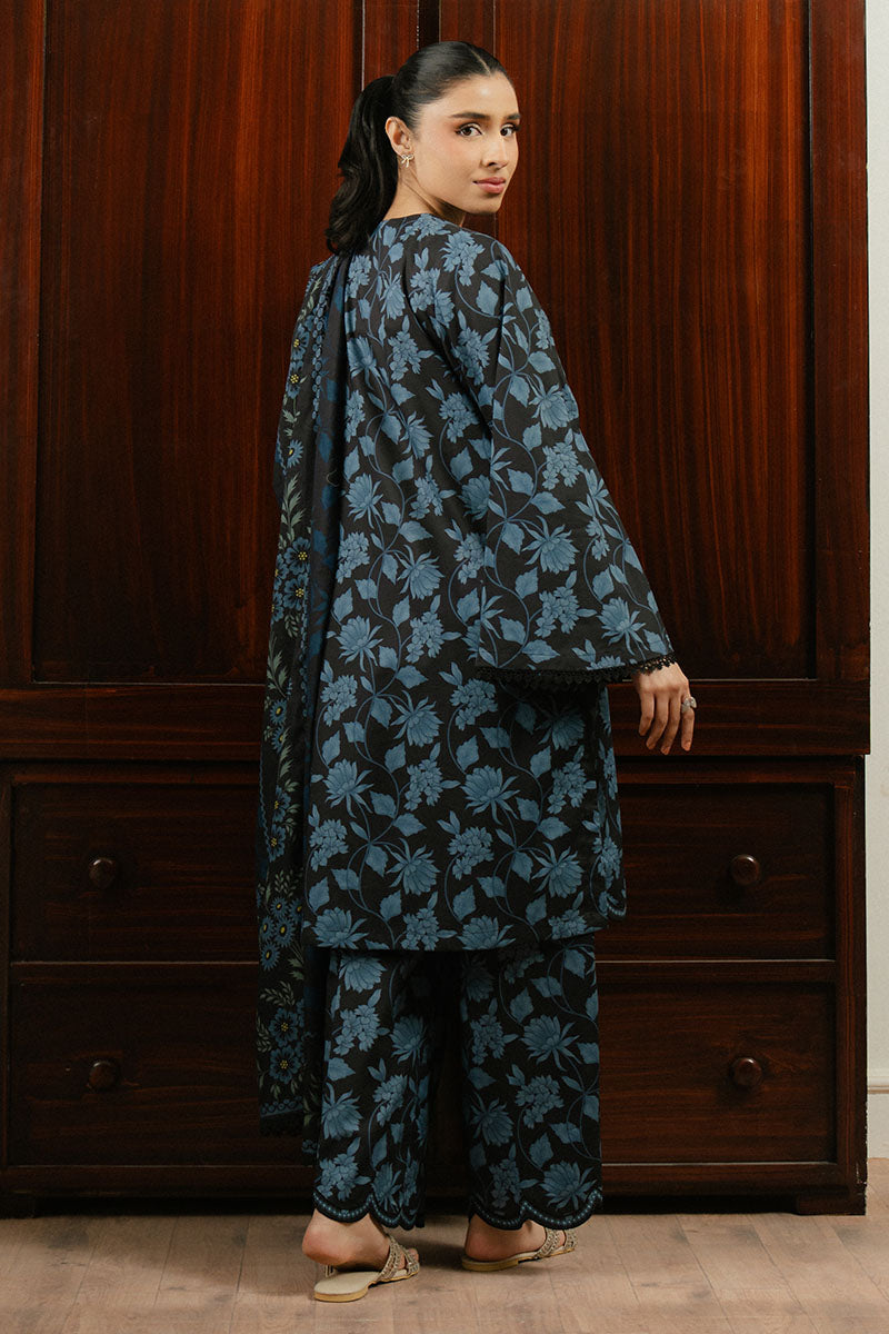 Cross Stitch | Daily Wear 25 | BLUE WAVE-3 PC -  Cross Stitch Ladies Clothes - Original Designer Dress - House of Maryam