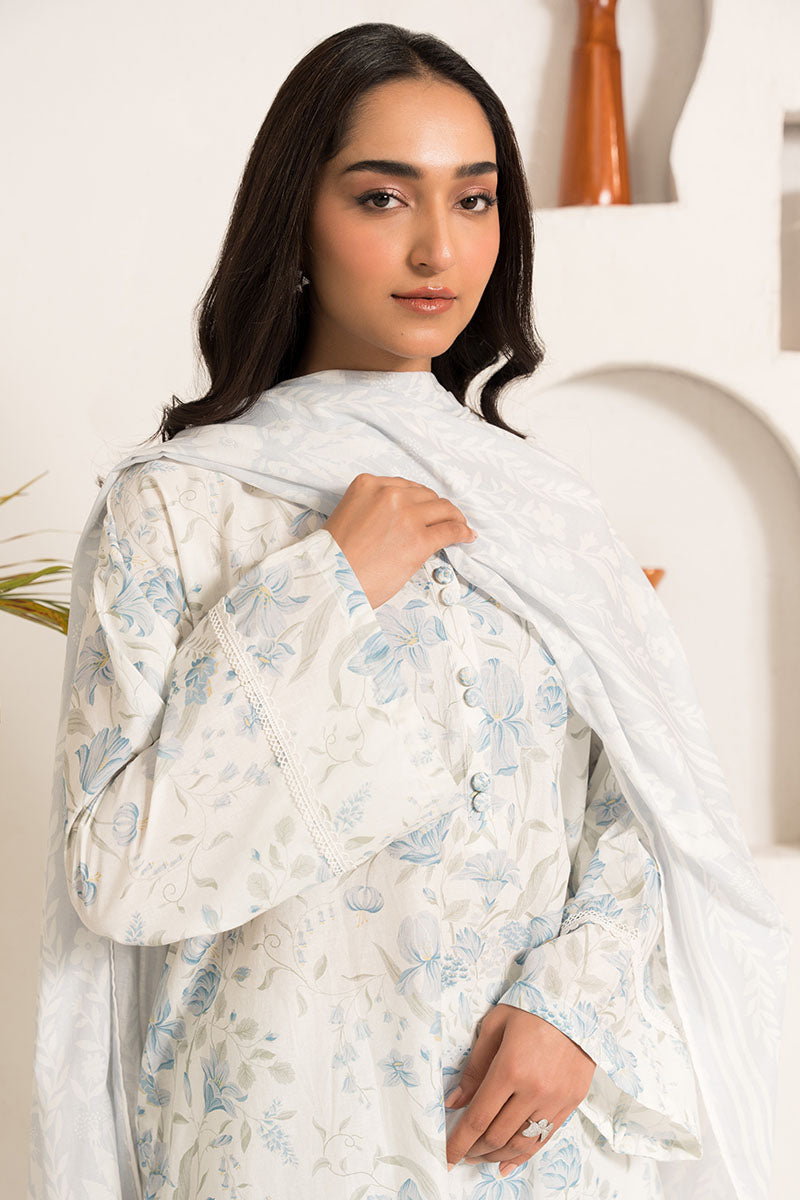 Cross Stitch | Basic Pret | Pristine Ice-3PC (Shirt,Dupatta & Trouser)-3