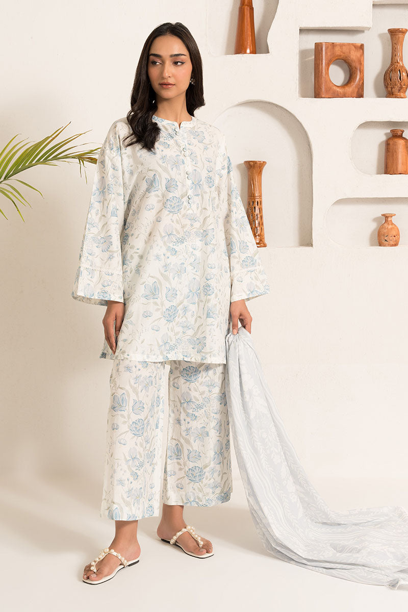 Cross Stitch | Basic Pret | Pristine Ice-3PC (Shirt,Dupatta & Trouser)