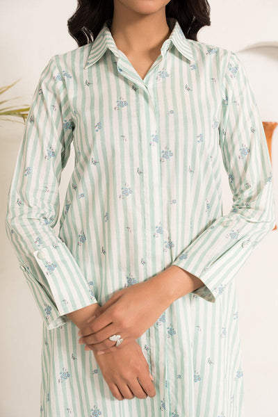 Cross Stitch | Basic Pret | Aqua Tale-2PC (Shirt & Trouser)