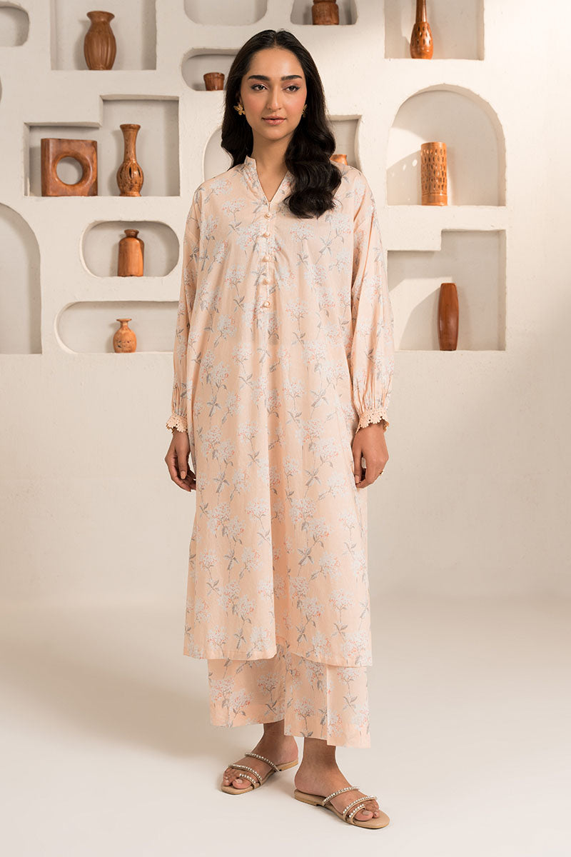 Cross Stitch | Basic Pret | Peach Glow-2PC (Shirt & Trouser)-1