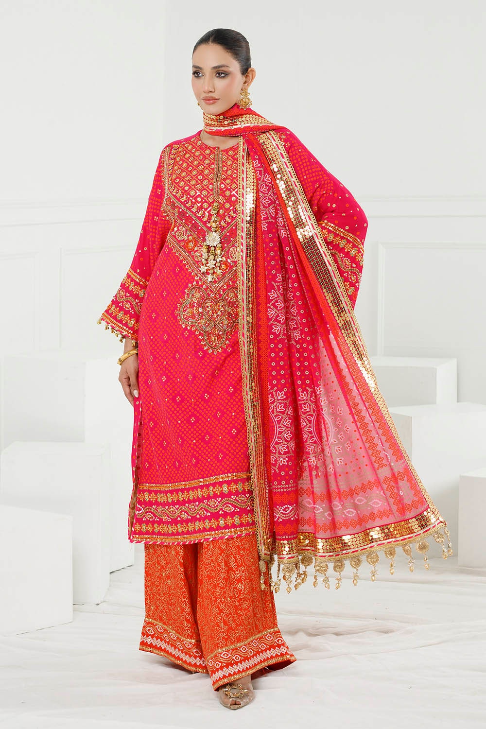 Gul Ahmed | Chunri Lawn 25 | PRW-52019 -  Gul Ahmed Ladies Clothes - Original Designer Dress - House of Maryam