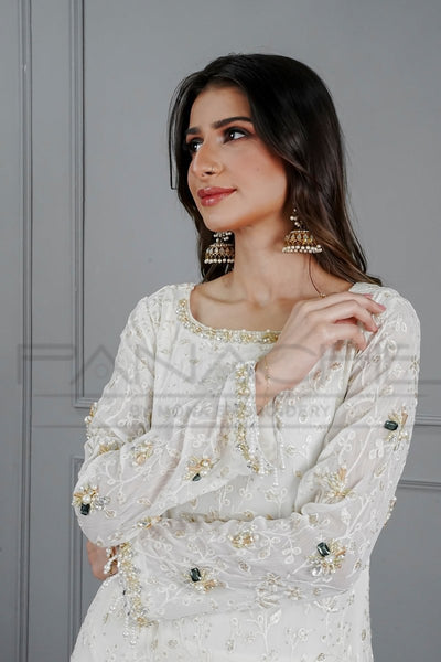 Panache | Pret | Pure Ivory Dreams -  Panache By Mona  - Original Designer Dress - House of Maryam