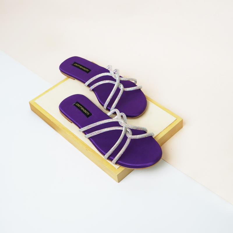 Purple Passion Slides by Designer House of Maryam - House of Maryam - Pakistani Designer Ethnic Wear in {{ shop.shopifyCountryName }}