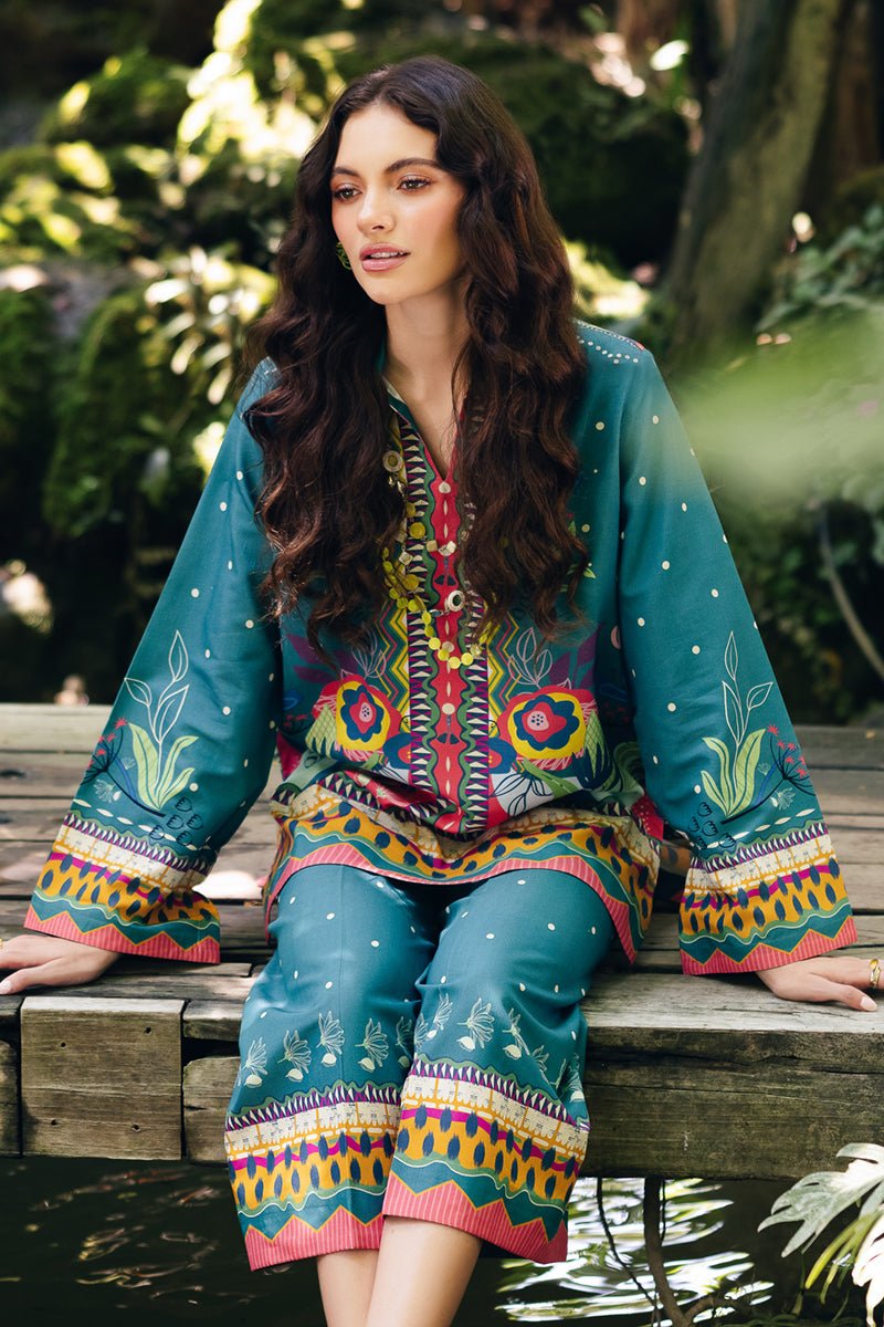 Qalamkar | Printed Co-ords | OP-10 Liva-Brand:Qalamkar-Type: - House of Maryam- Buy in UK, USA