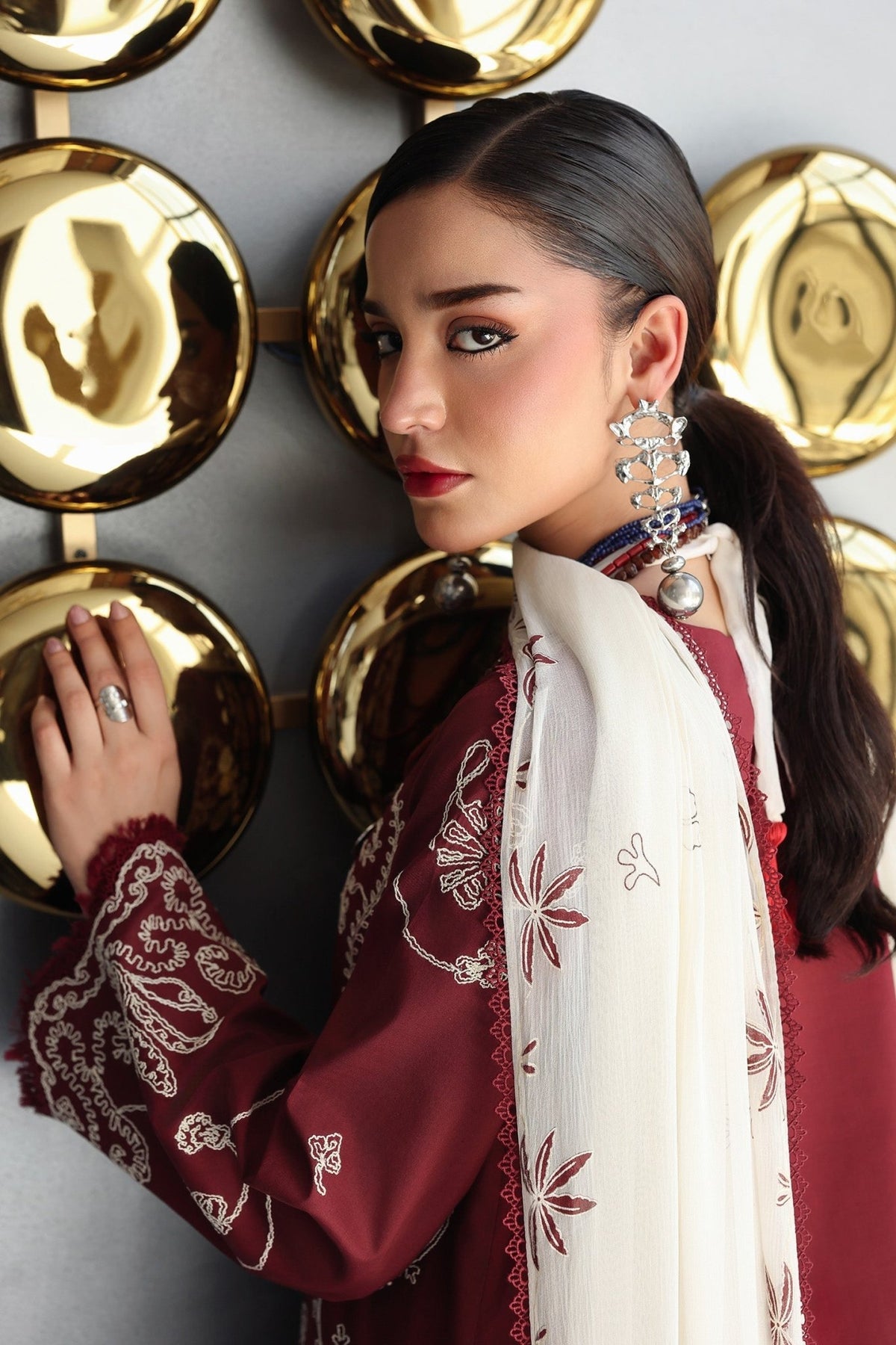 Qalamkar | Qline Lawn Drop II RTW | QKL-08 Nisa-Brand:Qalamkar-Type: - House of Maryam- Buy in UK, USA