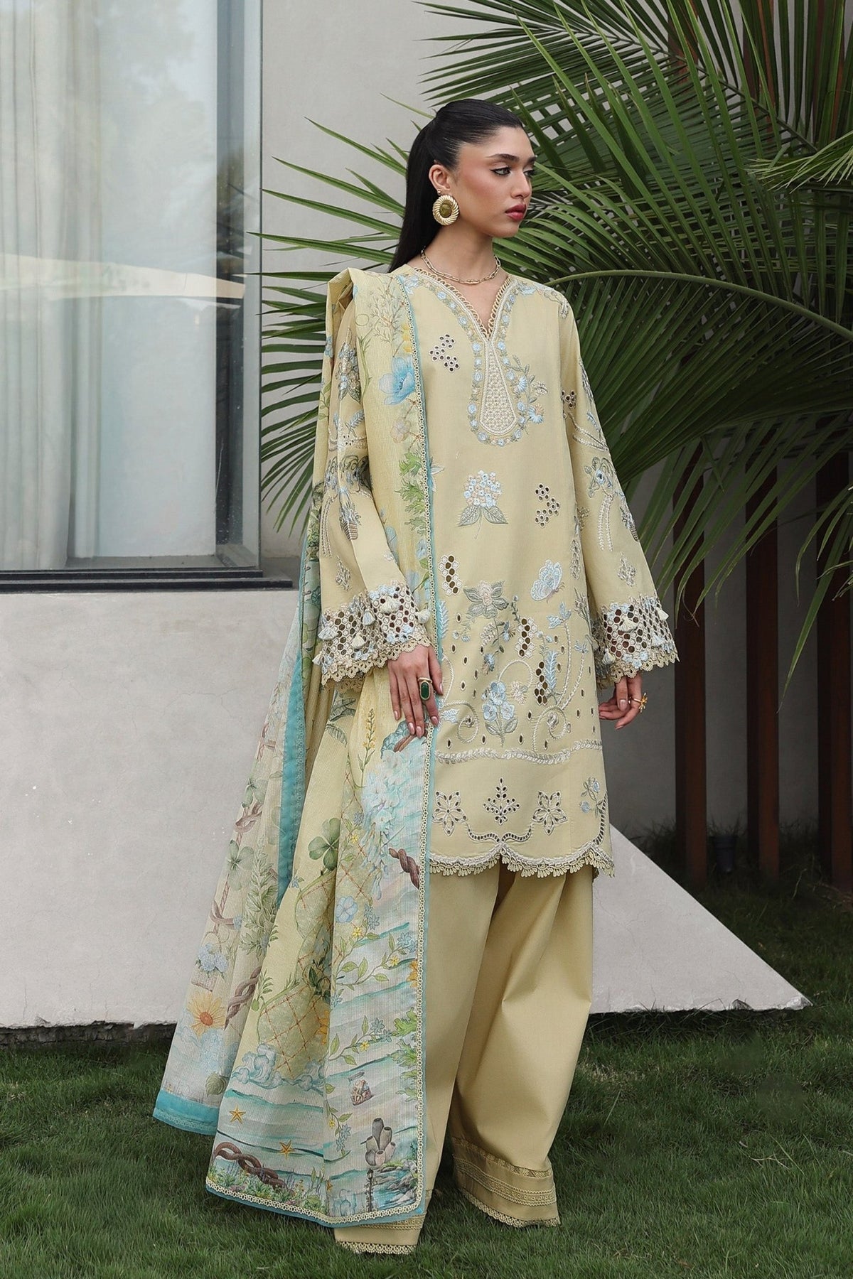 Qalamkar | Qline Lawn Drop II RTW | QKL-11 Meira-Brand:Qalamkar-Type: - House of Maryam- Buy in UK, USA
