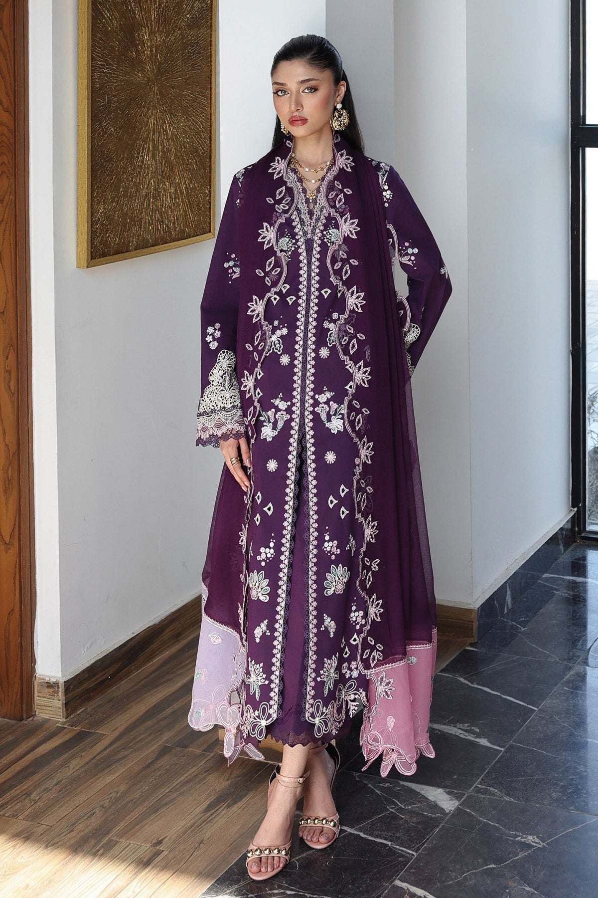 Qalamkar | Qline Lawn Drop II RTW | QKL-14 Suhra-Brand:Qalamkar-Type: - House of Maryam- Buy in UK, USA