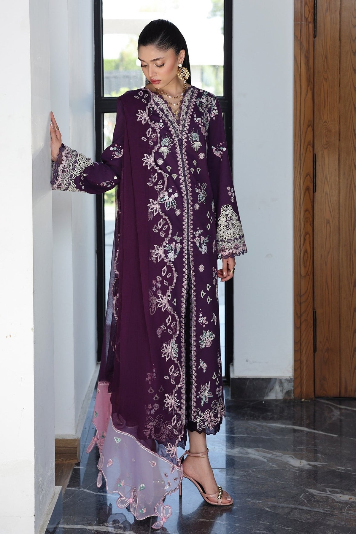 Qalamkar | Qline Lawn Drop II RTW | QKL-14 Suhra-Brand:Qalamkar-Type: - House of Maryam- Buy in UK, USA
