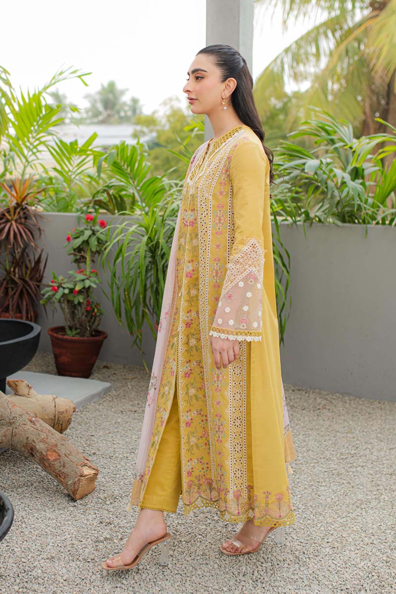 Qalamkar | Q Line Lawn Collection | JK-15 MIEL by Designer Qalamkar - House of Maryam - Pakistani Designer Ethnic Wear in {{ shop.shopifyCountryName }}