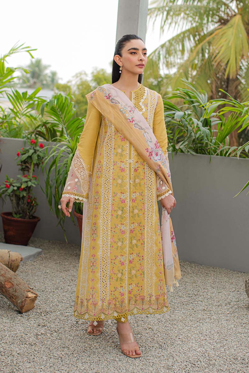 Qalamkar | Q Line Lawn Collection | JK-15 MIEL by Designer Qalamkar - House of Maryam - Pakistani Designer Ethnic Wear in {{ shop.shopifyCountryName }}