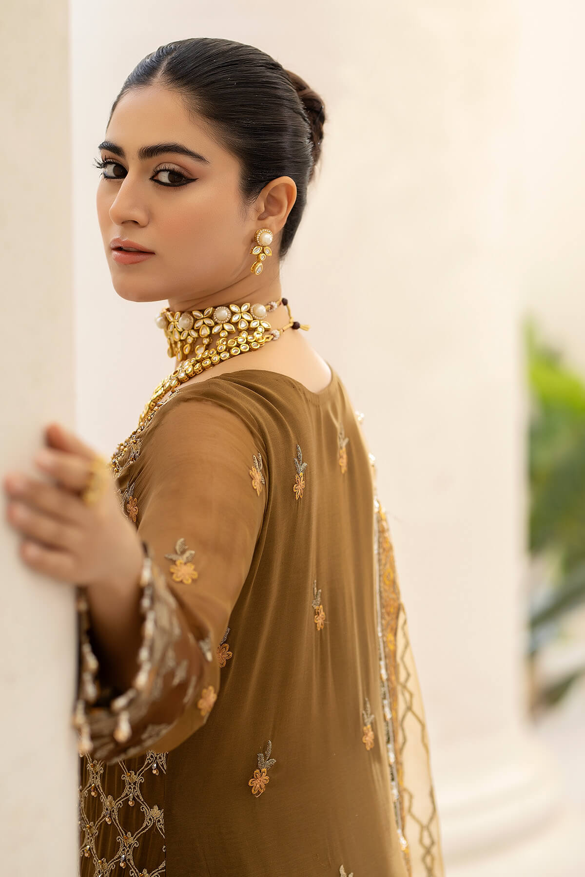 Raeesa Premium | Dehleez Formals | DL-1014 Imperial Brew -  Raeesa Premium Formal - Original Designer Dress - House of Maryam