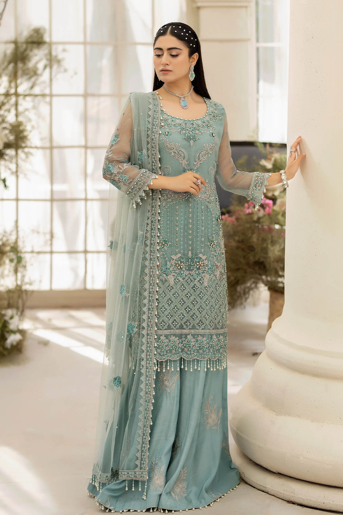 Raeesa Premium | Dehleez Formals | DL-1013 Caribbean Coast by Designer Raeesa Premium - House of Maryam - Pakistani Designer Ethnic Wear in {{ shop.shopifyCountryName }}