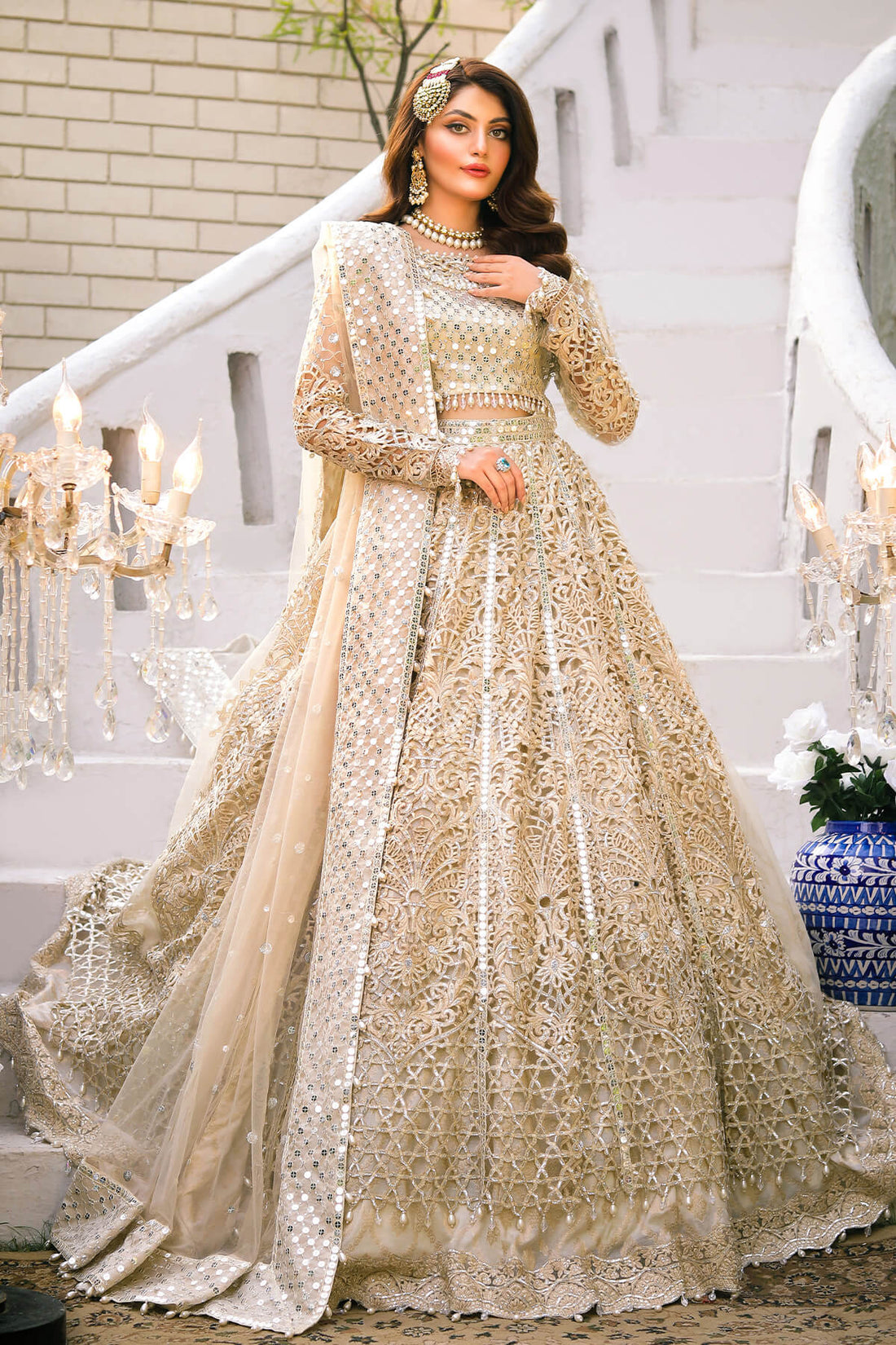 Raeesa Premium | Wajadan Wedding Formals | WD-1 Pearl White by Designer Raeesa Premium - House of Maryam - Pakistani Designer Ethnic Wear in {{ shop.shopifyCountryName }}