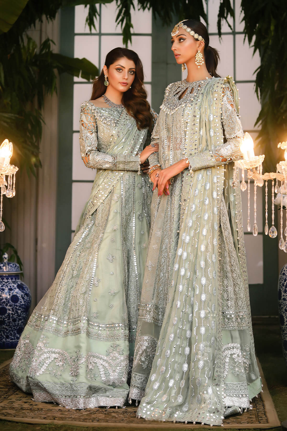 Raeesa Premium | Wajadan Wedding Formals | WD-2 Pea Green -  Raeesa Premium Bridal -  House of Maryam